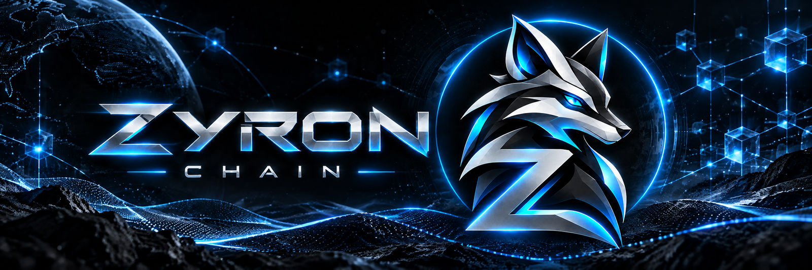 ZyronChain wolf and Z mark in a blue ring